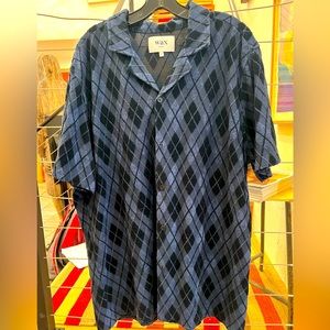 Wax London men’s terry cloth print collared shirt (XL)